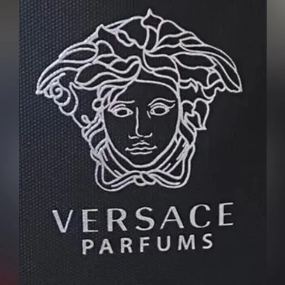🖤 VERSACE Parfums Crossbody Waist Fanny Belt Bag Medusa Logo Black Like New! 🖤 - Picture 2 of 6
